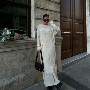 Zara Wool/Alpaca Open Knit Dress (Small)